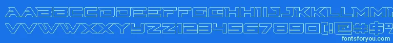 Cyberdyneout Font – Green Fonts on Blue Background