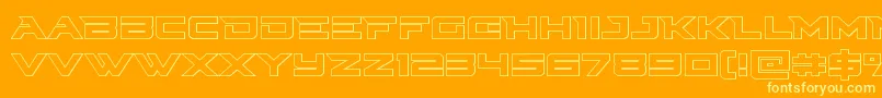 Cyberdyneout Font – Yellow Fonts on Orange Background