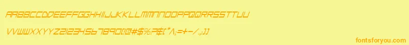 フォントLgsci – オレンジの文字が黄色の背景にあります。