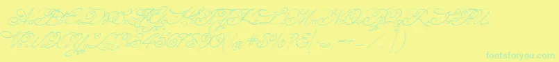 MissFajardose Font – Green Fonts on Yellow Background