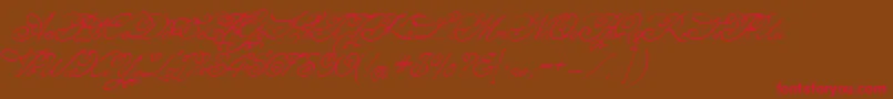 MissFajardose Font – Red Fonts on Brown Background