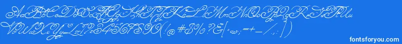 MissFajardose Font – White Fonts on Blue Background