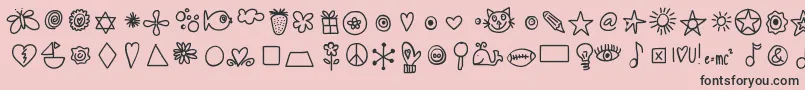 Saiba mais sobre a fonte Hellodoodles Fonte Hellodoodles – fontes pretas em um fundo rosa