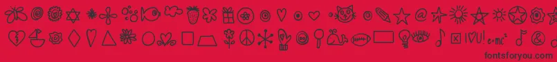 Hellodoodles Font – Black Fonts on Red Background