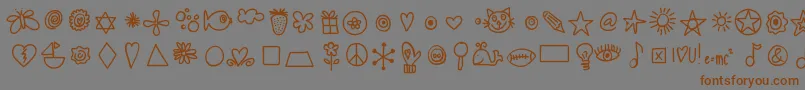 Шрифт Hellodoodles – коричневые шрифты на сером фоне