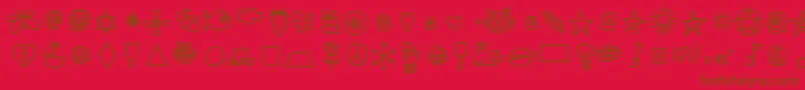 Hellodoodles Font – Brown Fonts on Red Background