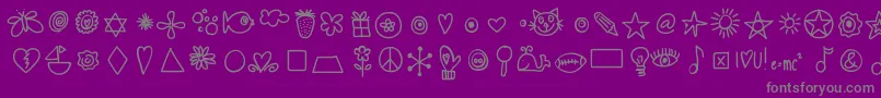 Czcionka Hellodoodles – szare czcionki na fioletowym tle
