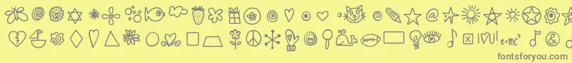 Police Hellodoodles – polices grises sur fond jaune