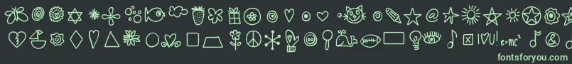 Hellodoodles Font – Green Fonts on Black Background