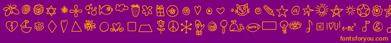 Hellodoodles Font – Orange Fonts on Purple Background