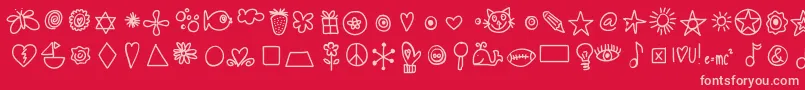 Hellodoodles Font – Pink Fonts on Red Background