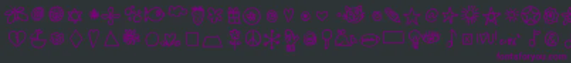 Hellodoodles-Schriftart – Violette Schriften auf schwarzem Hintergrund