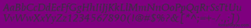 ItcMendozaRomanLtBookItalic Font – Black Fonts on Purple Background