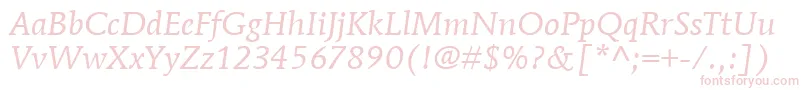 fuente ItcMendozaRomanLtBookItalic – Fuentes Rosadas Sobre Fondo Blanco