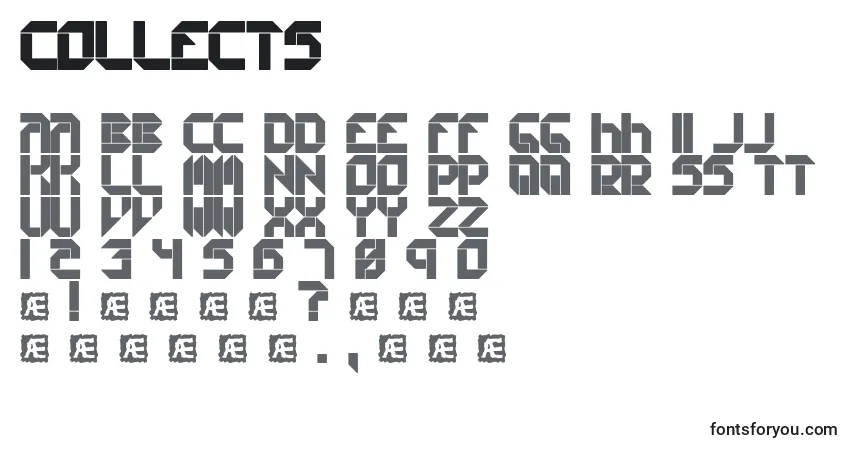Schriftart Collects – Alphabet, Zahlen, spezielle Symbole