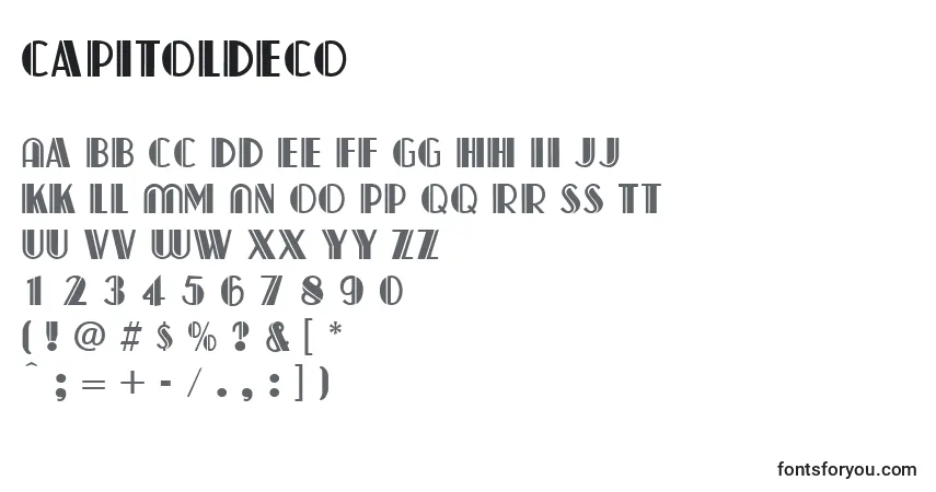 CapitolDeco-fontti – aakkoset, numerot, erikoismerkit