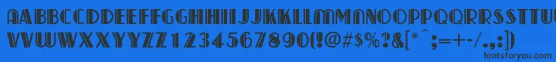 CapitolDeco Font – Black Fonts on Blue Background