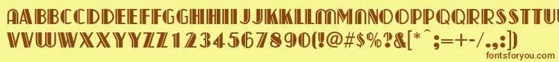 CapitolDeco Font – Brown Fonts on Yellow Background