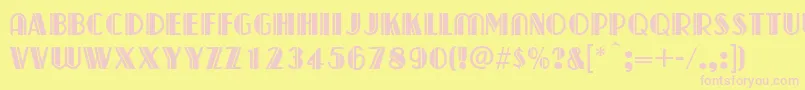 CapitolDeco Font – Pink Fonts on Yellow Background
