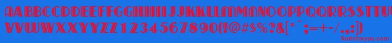 CapitolDeco Font – Red Fonts on Blue Background