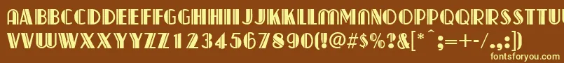 CapitolDeco Font – Yellow Fonts on Brown Background