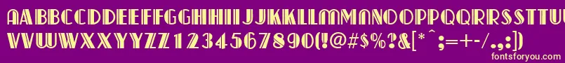 CapitolDeco Font – Yellow Fonts on Purple Background