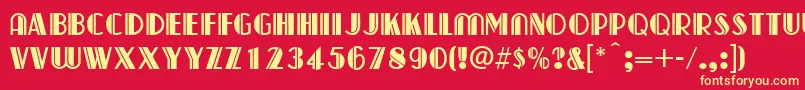 CapitolDeco Font – Yellow Fonts on Red Background