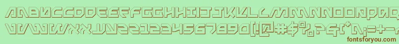 Шрифт Metal Storm 3D – коричневые шрифты на зелёном фоне
