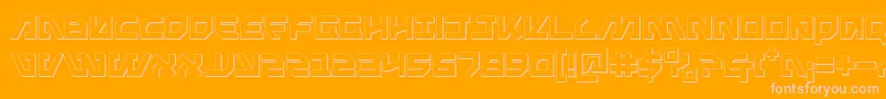 Metal Storm 3D-fontti – vaaleanpunaiset fontit oranssilla taustalla