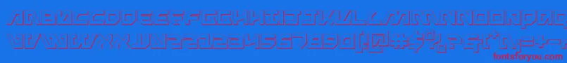 Metal Storm 3D-Schriftart – Rote Schriften auf blauem Hintergrund