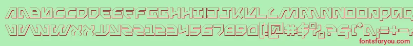 Шрифт Metal Storm 3D – красные шрифты на зелёном фоне