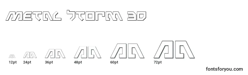 Размеры шрифта Metal Storm 3D