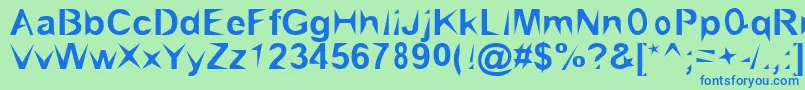 Brialpoi-Schriftart – Blaue Schriften auf grünem Hintergrund