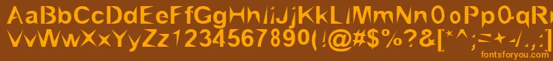 Brialpoi-fontti – oranssit fontit ruskealla taustalla