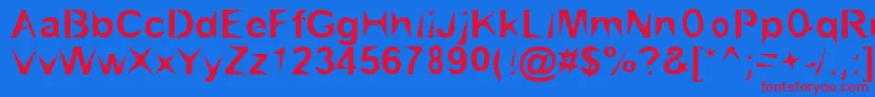 Brialpoi-Schriftart – Rote Schriften auf blauem Hintergrund