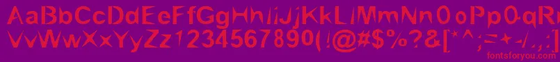 Czcionka Brialpoi – czerwone czcionki na fioletowym tle