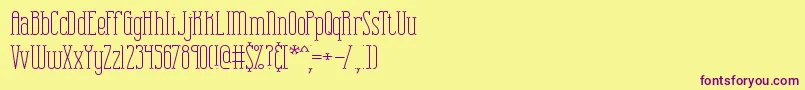 CombustionPlainBrk Font – Purple Fonts on Yellow Background