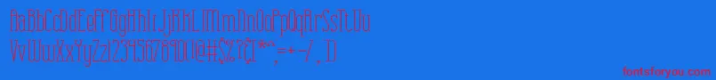 CombustionPlainBrk-Schriftart – Rote Schriften auf blauem Hintergrund