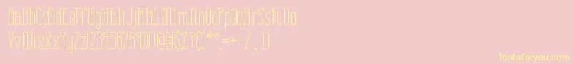 CombustionPlainBrk-fontti – keltaiset fontit vaaleanpunaisella taustalla