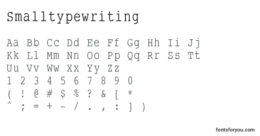 Schriftart Smalltypewriting – Alphabet, Zahlen, spezielle Symbole