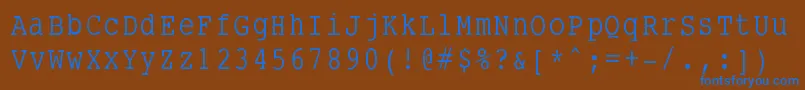 Więcej informacji o czcionce Smalltypewriting Czcionka Smalltypewriting – niebieskie czcionki na brązowym tle