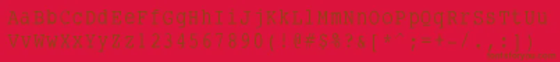 More about Smalltypewriting Font Smalltypewriting Font – Brown Fonts on Red Background