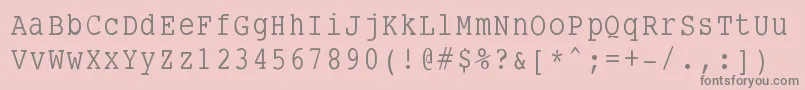 Smalltypewriting Font – Gray Fonts on Pink Background