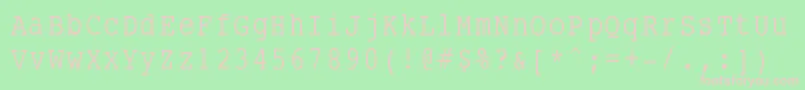 Smalltypewriting Font – Pink Fonts on Green Background