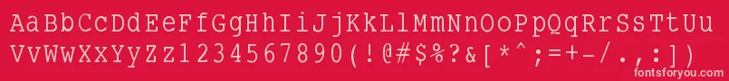 fuente Smalltypewriting – Fuentes Rosadas Sobre Fondo Rojo