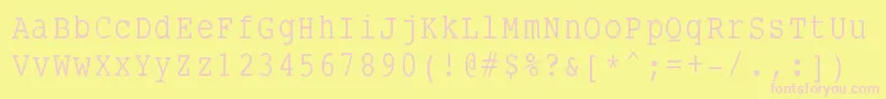 Weitere Informationen zur Smalltypewriting-Schriftart Smalltypewriting-Schriftart – Rosa Schriften auf gelbem Hintergrund