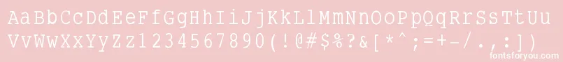 Smalltypewriting Font – White Fonts on Pink Background