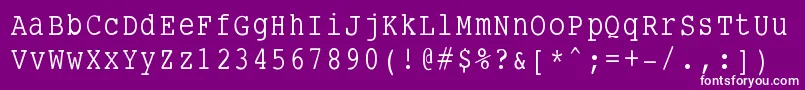 Smalltypewriting Font – White Fonts on Purple Background