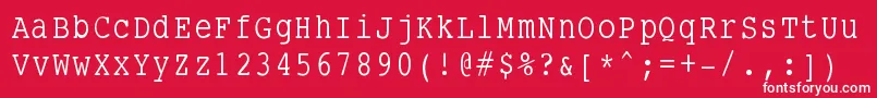 フォントSmalltypewriting – 赤い背景に白い文字