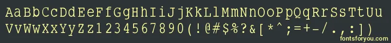 フォントSmalltypewriting – 黒い背景に黄色の文字